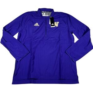 Adidas Washington Huskies 1/4 Zip Pullover Mens Medium Purple Aeroready